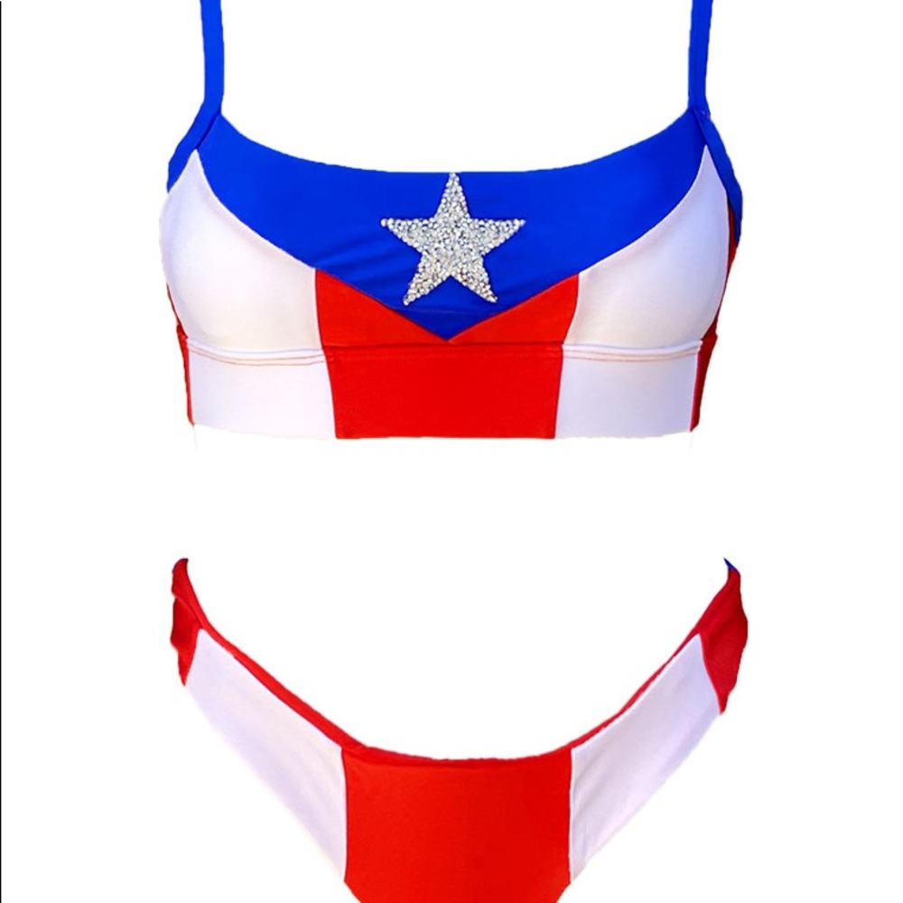 🇺🇸 🇵🇷 PUERTO RICO 🇵🇷🇺🇸 USA FLAG bikini